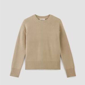 Everlane cotton honeycomb square crew in color “trench coat khaki” size S